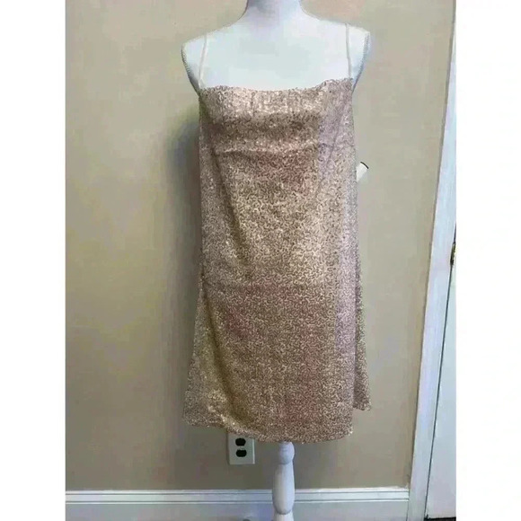 Copy - Nwt AMERICAN EAGLE OUTFITTERS American Eagle Pink Sequins Mini Dress, Me… - Picture 1 of 5